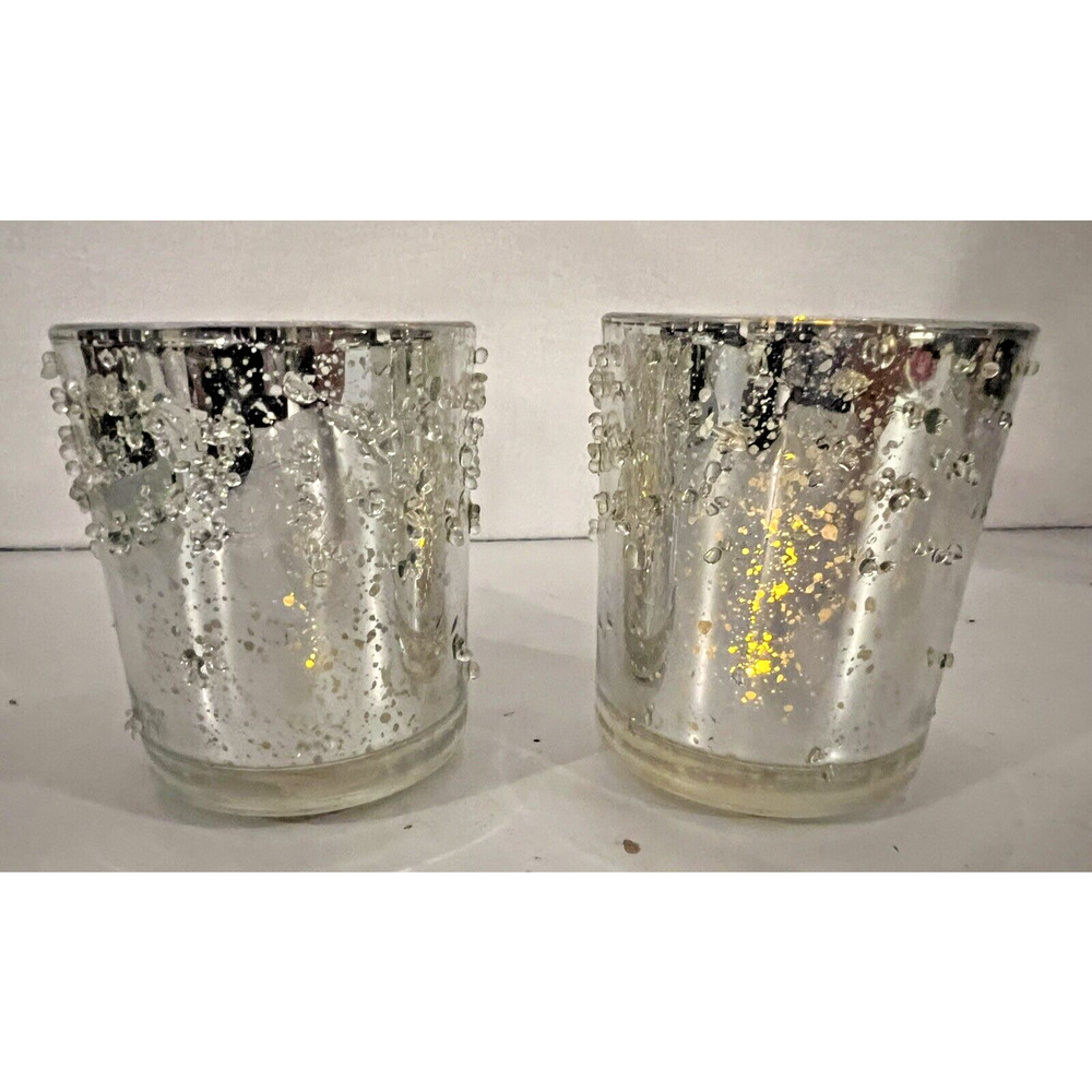 Bead MERCURY GLASS LED Candle lot of‎ 2 Hobby Lobby